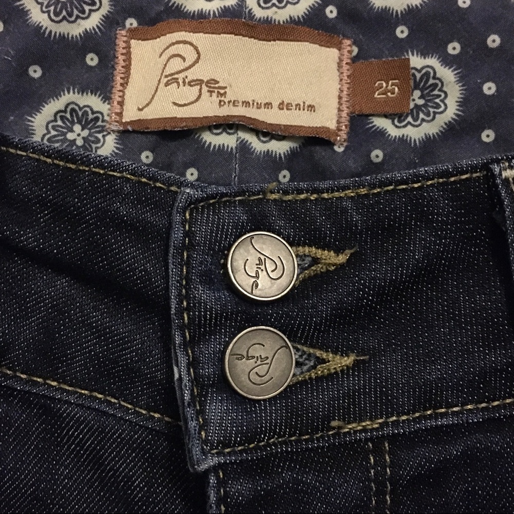 PAIGE CROPPED DARK DENIM HIDDEN HILLS JEANS - Picture 4 of 8